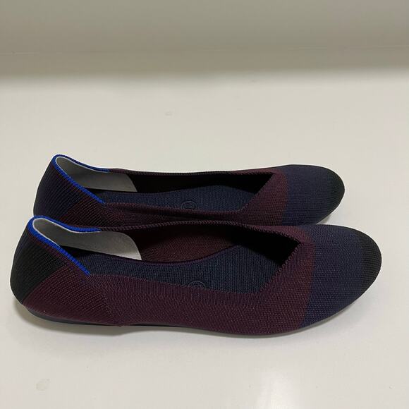Rothy's The Flat Blackberry Captoe Ombre Colorblock Flats Size 9.5 - Picture 2 of 9